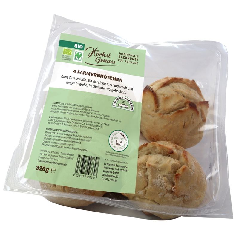 PurGenuss Bio Naturland Farmerbrötchen 4er, MAP - Produktbild