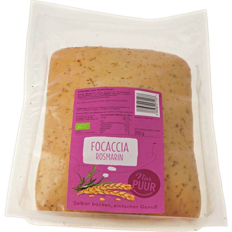 Nur Puur Focaccia Rosmarin, 1 Stück - Produktbild