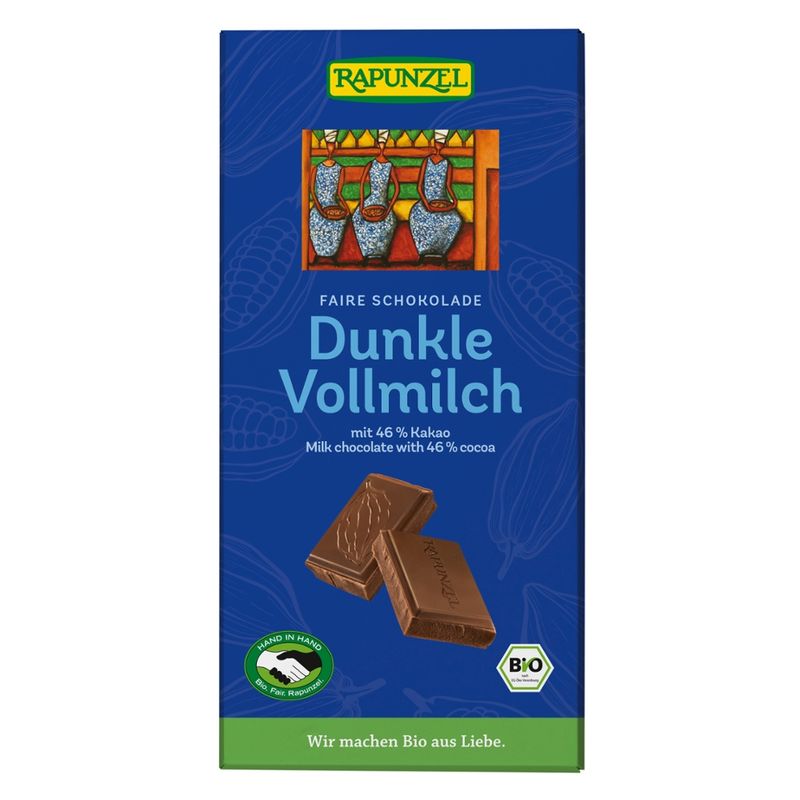 Rapunzel Vollmilch Schokolade 46% Kakao Dunkel HIH - Produktbild