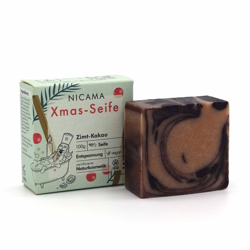 NICAMA NICAMA zertifizierte Bio-Weihnachtsseife Zimt-Kakao 100g - Produktbild