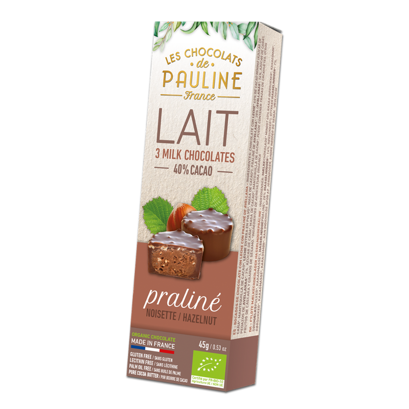 LES CHOCOLATS DE PAULINE HAZELNUT PRALINE BITES COATED WITH MILK CHOCOLATE - Produktbild