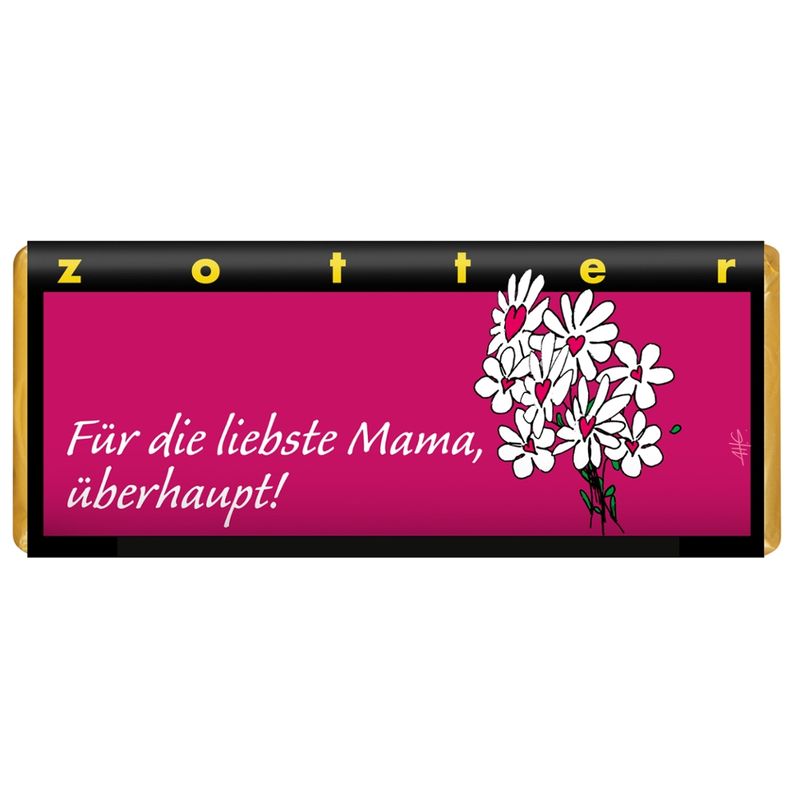 Zotter Schokolade Für die liebste Mama, überhaupt! - Rote Rosen + Himbeeren - Produktbild