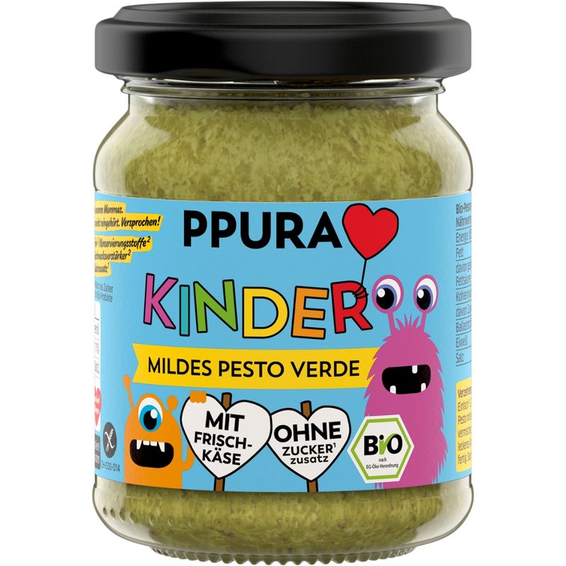 PPURA Bio KINDER Mildes Pesto Verde, 120g - Produktbild