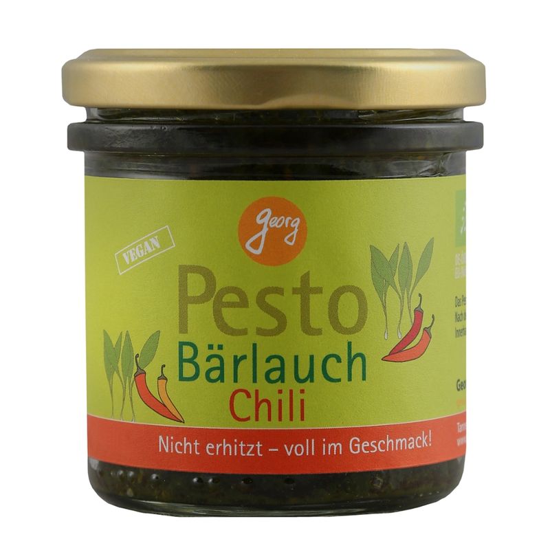 Georg Pesto Bärlauch Chili mit Paprika, vegan, bringt scharfen Genuss auf den Teller Bio - Produktbild