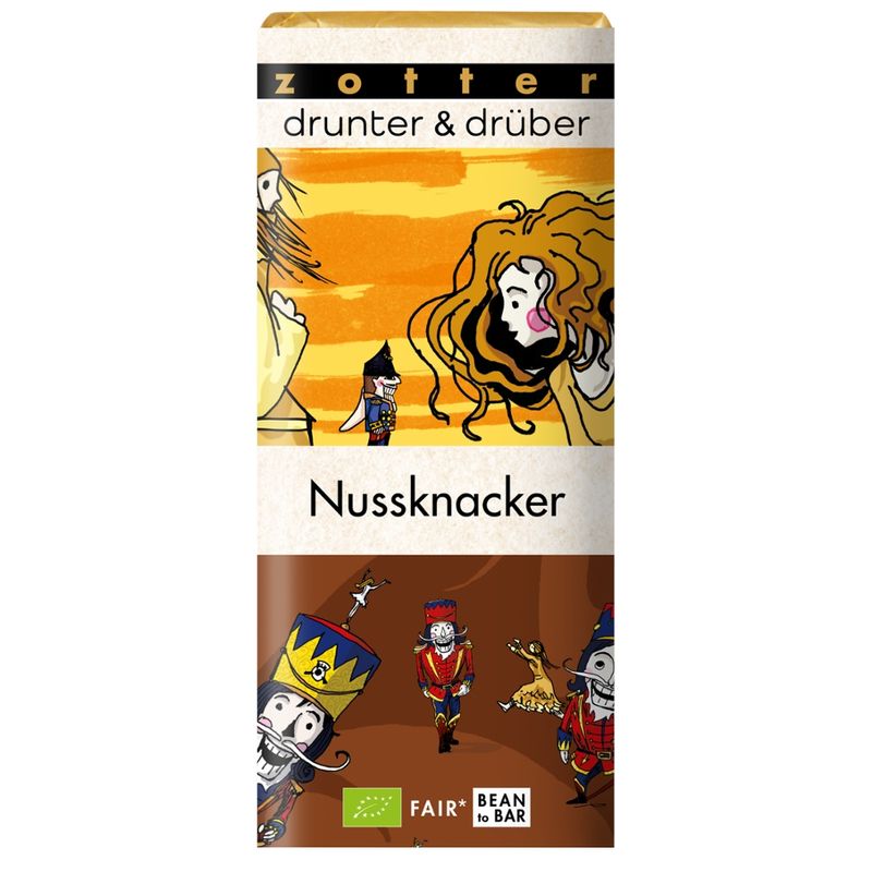 Zotter Schokolade drunter & drüber Nussknacker - Karamell + Erdnuss - Produktbild