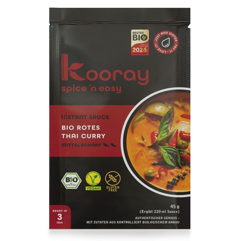 Kooray spice 'n easy Kooray spice ' n easy I Instant Sauce I Bio rotes Thai Curry I mittelscharf - Produktbild