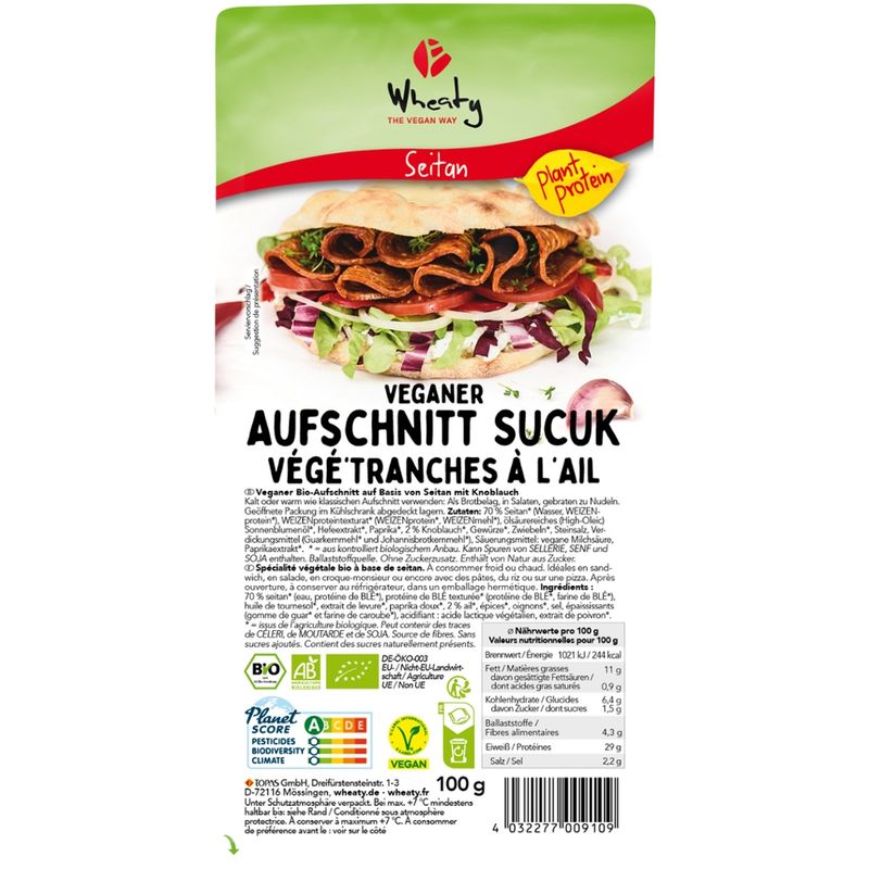 Wheaty Wheaty Veganer Aufschnitt Sucuk - Produktbild