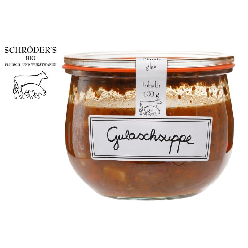 Schröder's Bio Fleisch- und Wurstwaren Rindergulaschsuppe 400 g - Produktbild