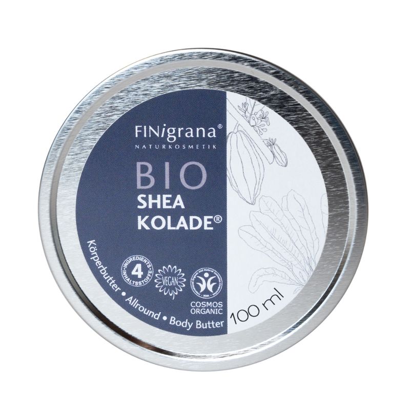 FINigrana® Naturkosmetik FINigrana® BIO Sheakoalde® (Körper Butter / Body Butter / Beurre Corporel) in Weißblechdose, 100ml mit Umkarton - Produktbild