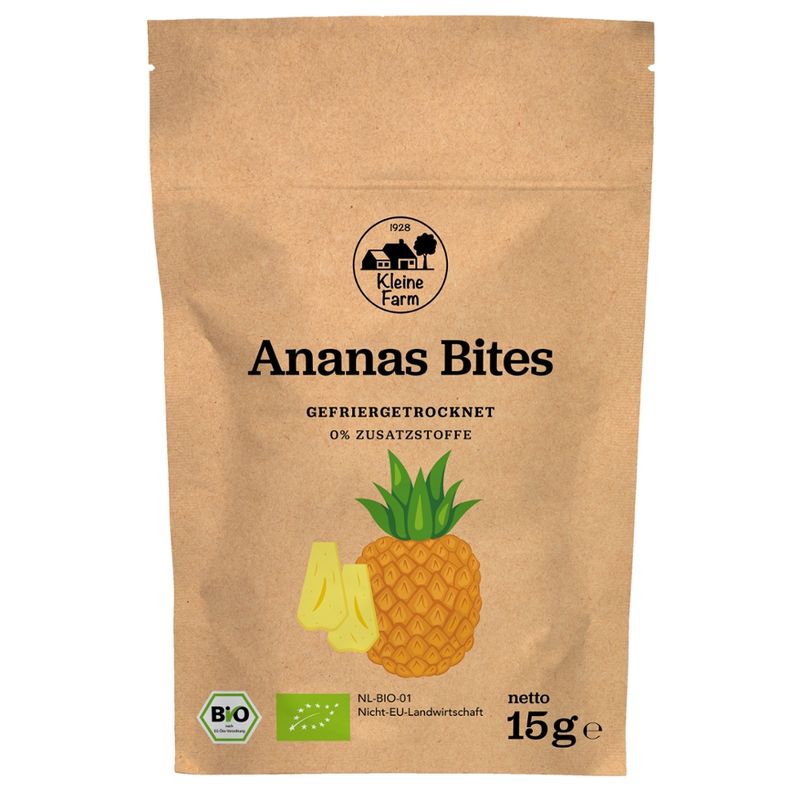 Kleine Farm Bio Kleine Farm Ananas Bites Gefriergetrocknet 15 g - Produktbild