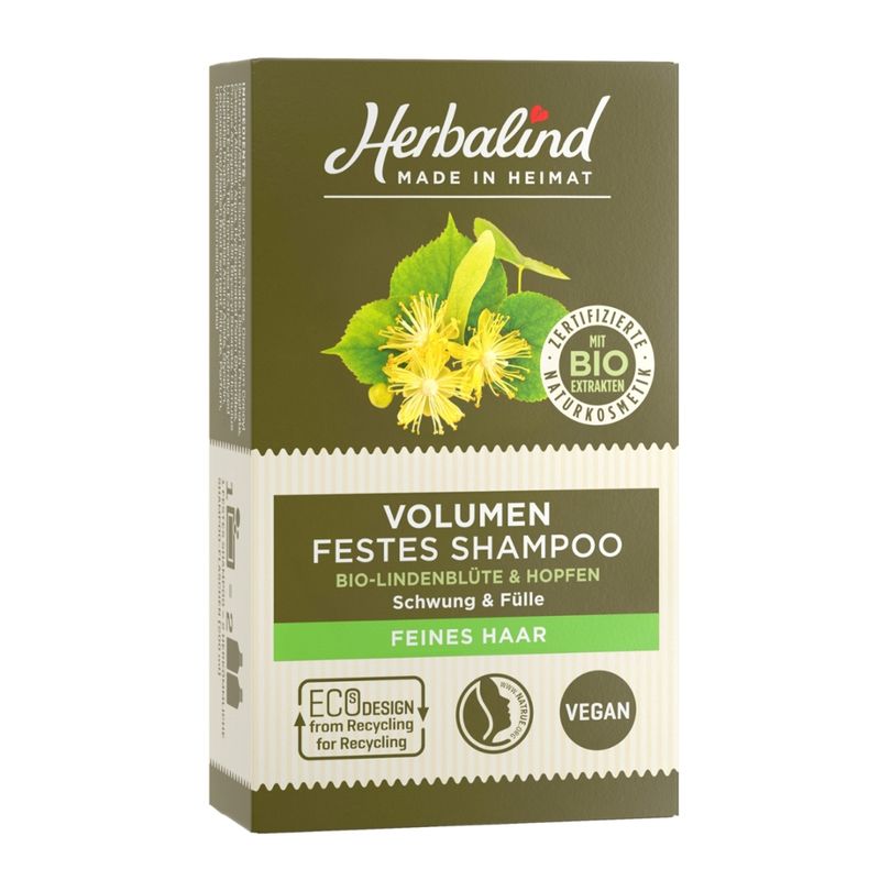 Herbalind Shampoo fest Volumen Bio-Lindenblüte & Hopfen sorgt für Schwung & Fülle - für feines Haar - Produktbild