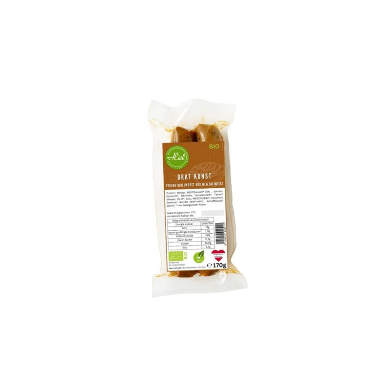 Hiel - Vegetarische Feinkost Brat Kunst - Vegane Grillwurst aus Weizeneiweiß - Produktbild