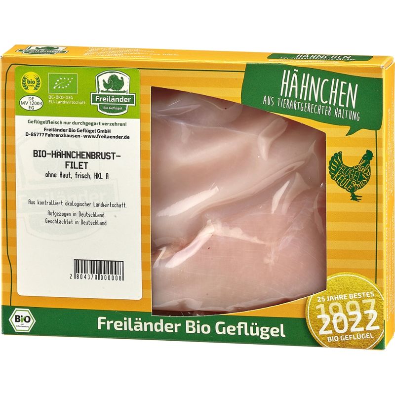 Freiländer Bio Geflügel Hähnchenbrustfilet, frisch, 2er vac., Bio, HKL A,  3er Gebinde - Produktbild