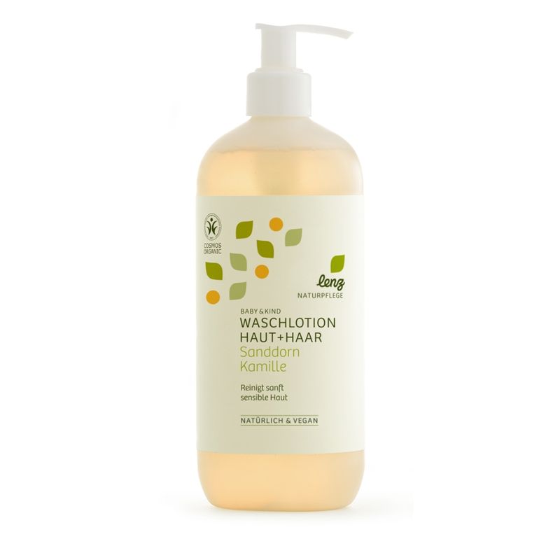Lenz Naturpflege Baby & Kind Waschlotion Haut + Haar Sanddorn Kamille - Produktbild