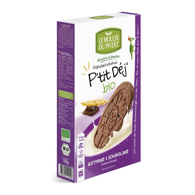 Le Moulin du Pivert Frühstückekse Getreide und Schokolade - Produktbild