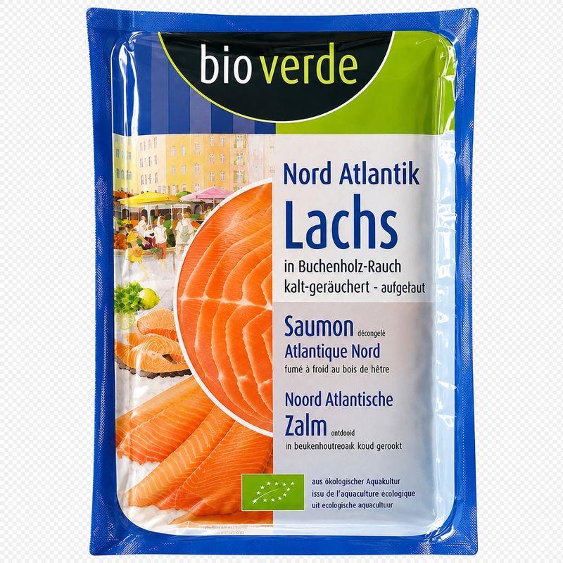 bio-verde Nord-Atlantik-Lachs geräuchert Aufschnitt 75 g - Produktbild
