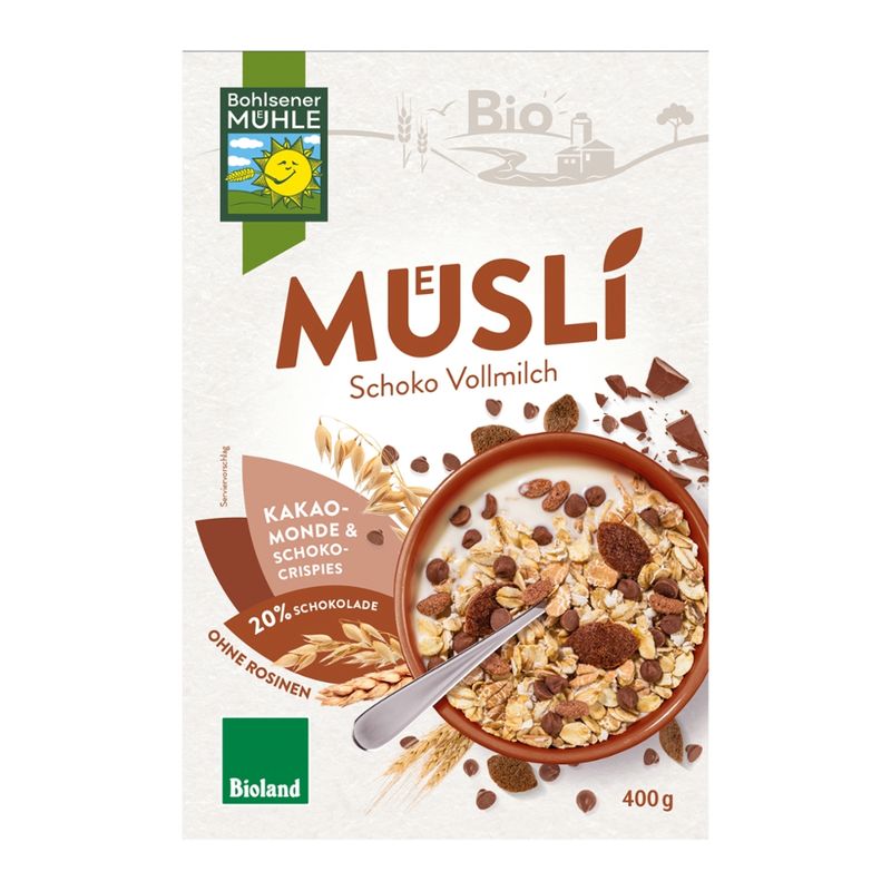 Bohlsener Mühle Schoko Vollmilch Müsli Bioland - Produktbild