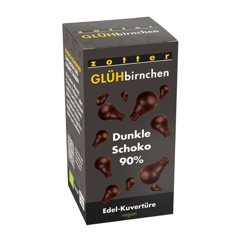 Zotter Schokolade Glühbirnchen - Dunkle Schoko 90% - Produktbild