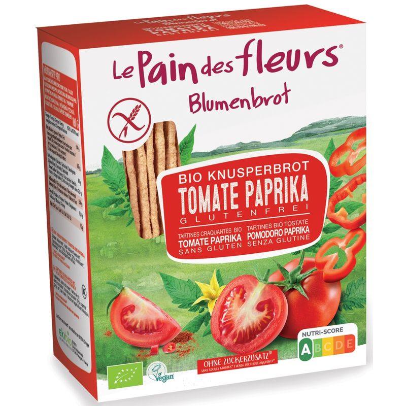 Blumenbrot Bio Knusperbrot Tomate und Paprika - Produktbild