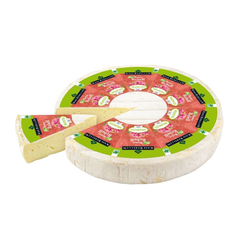 Käserebellen Bio Roter Rebell, Bioheumilch-Weichkäse mit Weißschimmel und Rotkultur, mindestens 50% Fett i.Tr., aus Bio-Bergbauern-Heumilch g.t.S. - Produktbild