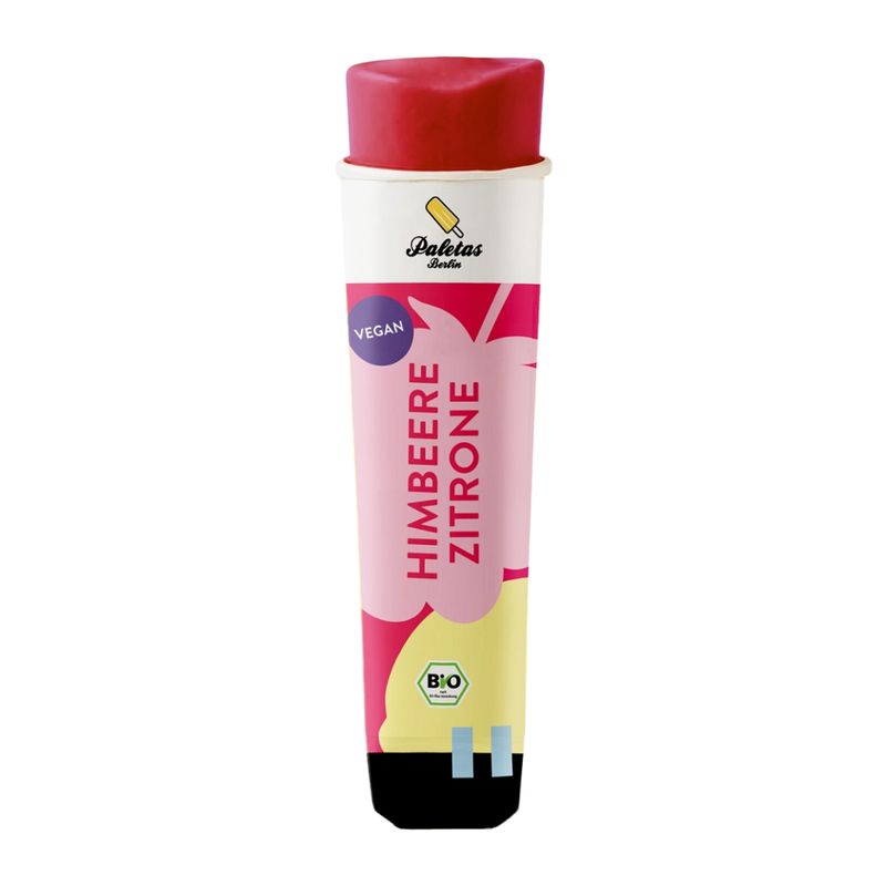 Paletas Berlin  Paletas Premium Bio-Eis Quetschtüte Himbeere Zitrone - Produktbild