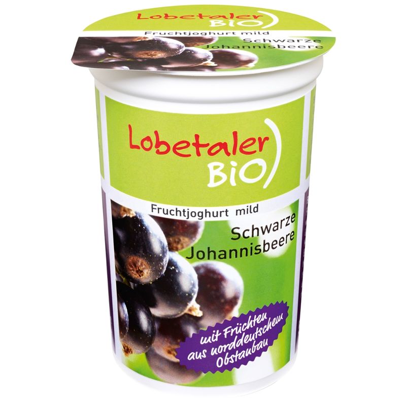 Lobetaler Bio Joghurt schwarze Johannisbeere - Produktbild