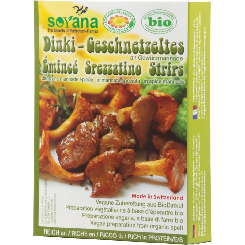 Soyana Dinki-Geschnetzeltes an Gewürzmarinade - vegane Zubereitung aus BioDinkel - Produktbild