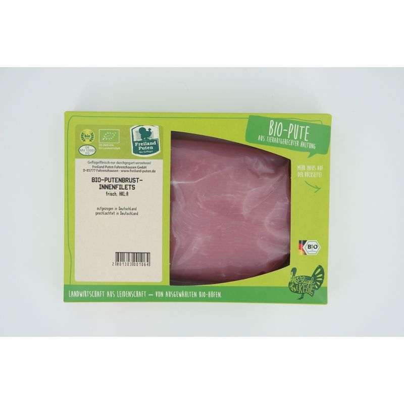 Freiländer Bio Geflügel Puteninnenfilet, Bio, frisch, vakuumiert, (Hahn 1x, Henne 2x) - Produktbild