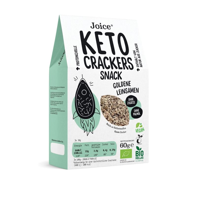 JFOODS SA KETO Crackers Goldleinsamen - Produktbild