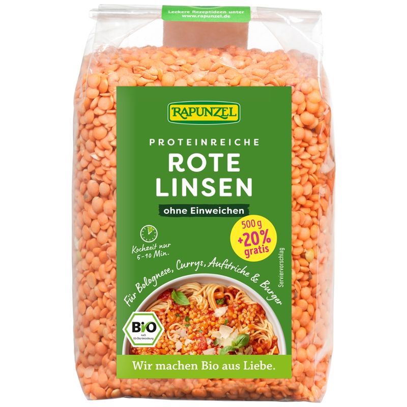 Rapunzel Linsen rot +20% - Produktbild