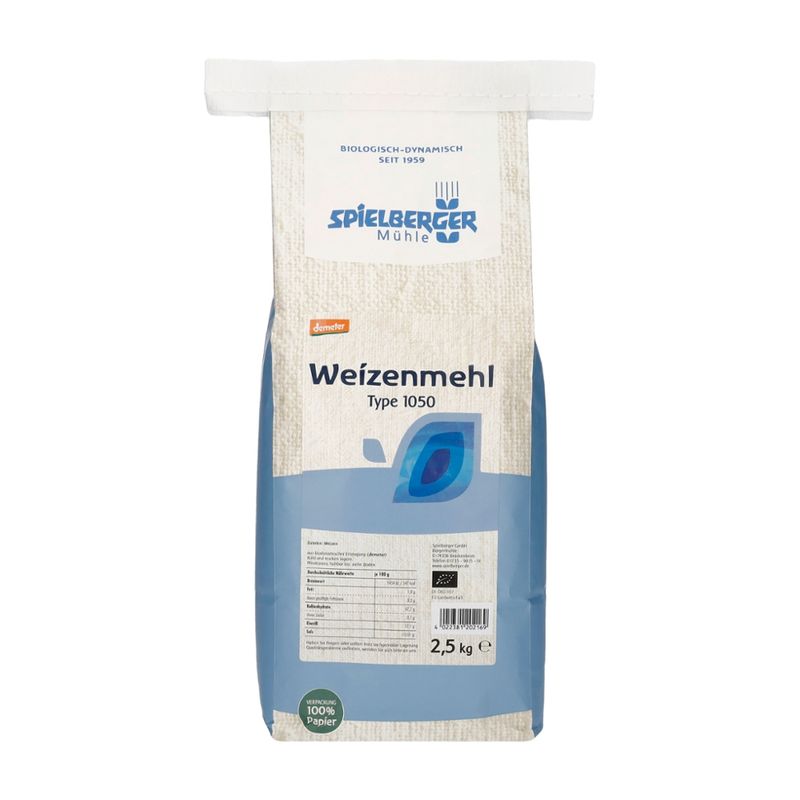 Spielberger Mühle Weizenmehl Type 1050, demeter – für Familien & Vorrat - Produktbild