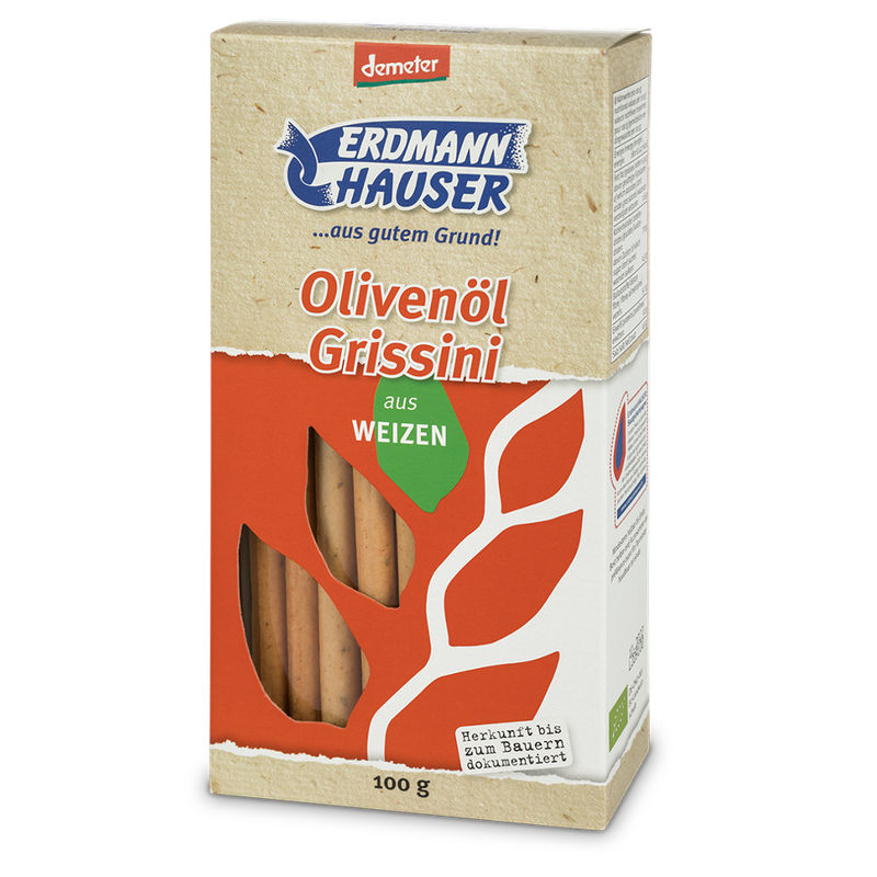 ErdmannHAUSER Getreideprodukte ErdmannHAUSER demeter Grissini mit Olivenöl - Produktbild