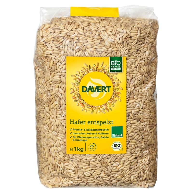 Davert Hafer entspelzt Bioland, 1kg - Produktbild
