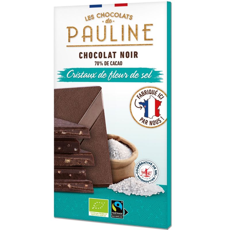 LES CHOCOLATS DE PAULINE Dark chocolate tablet with sea salt - Produktbild