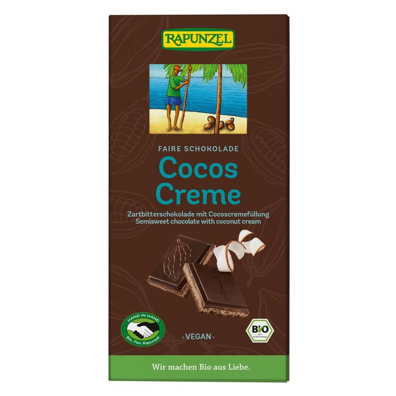 Rapunzel Zartbitter Schokolade Cocos-Creme gefüllt HIH - Produktbild