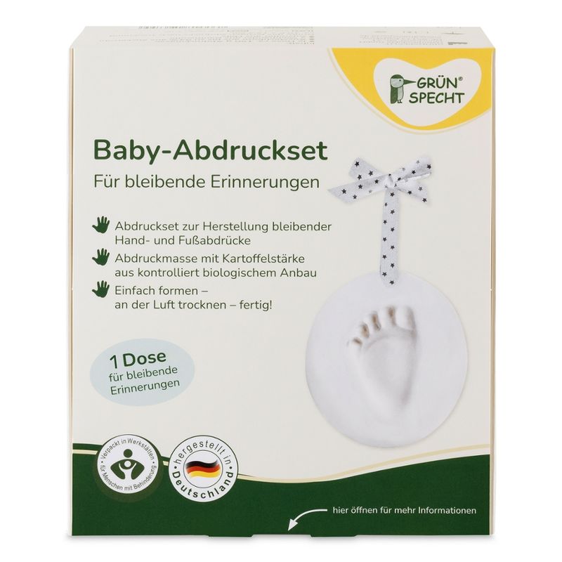 GRÜNSPECHT Naturprodukte GRÜNSPECHT Baby-Abdruckset für bleibende Erinnerungen, 1 Dose - Produktbild