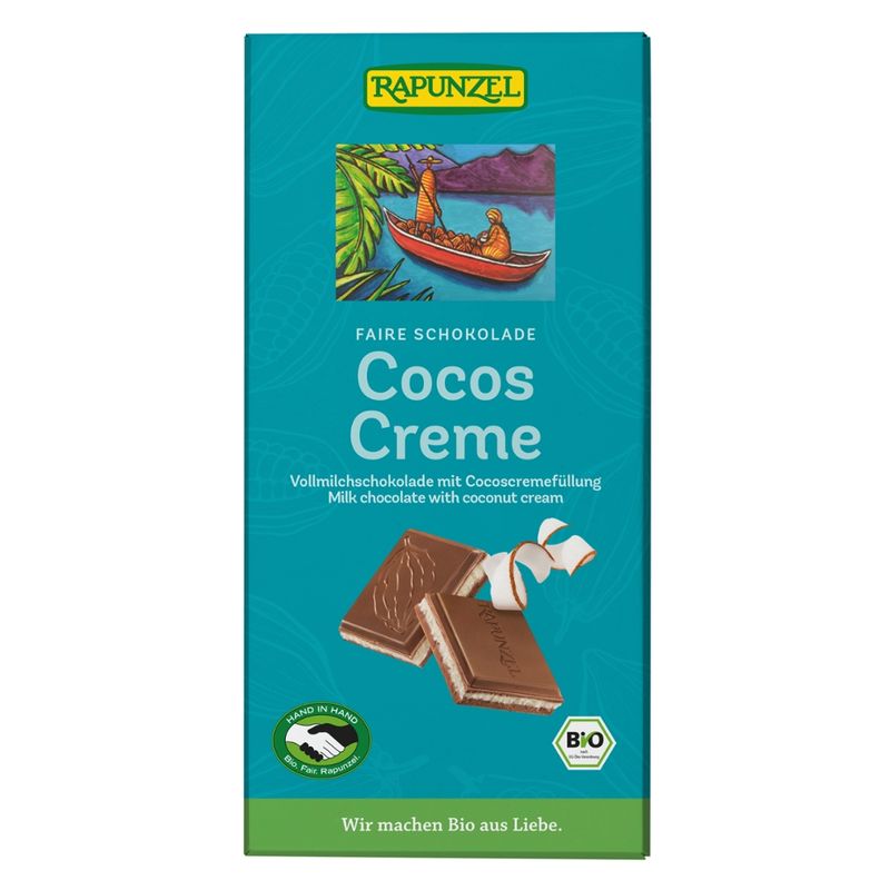 Rapunzel Vollmilch Schokolade Cocos-Creme gefüllt HIH - Produktbild
