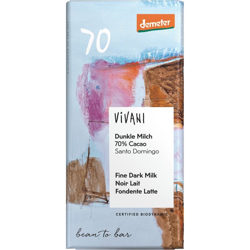 Vivani Dunkle Milch 70 % Cacao Santo Domingo - Produktbild