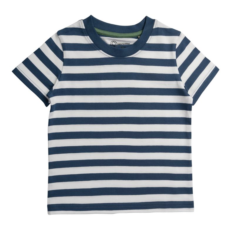 LIVING CRAFTS Jungen-T-Shirt, 2er Pack, green/blue denim stripes, 110/116 - Produktbild