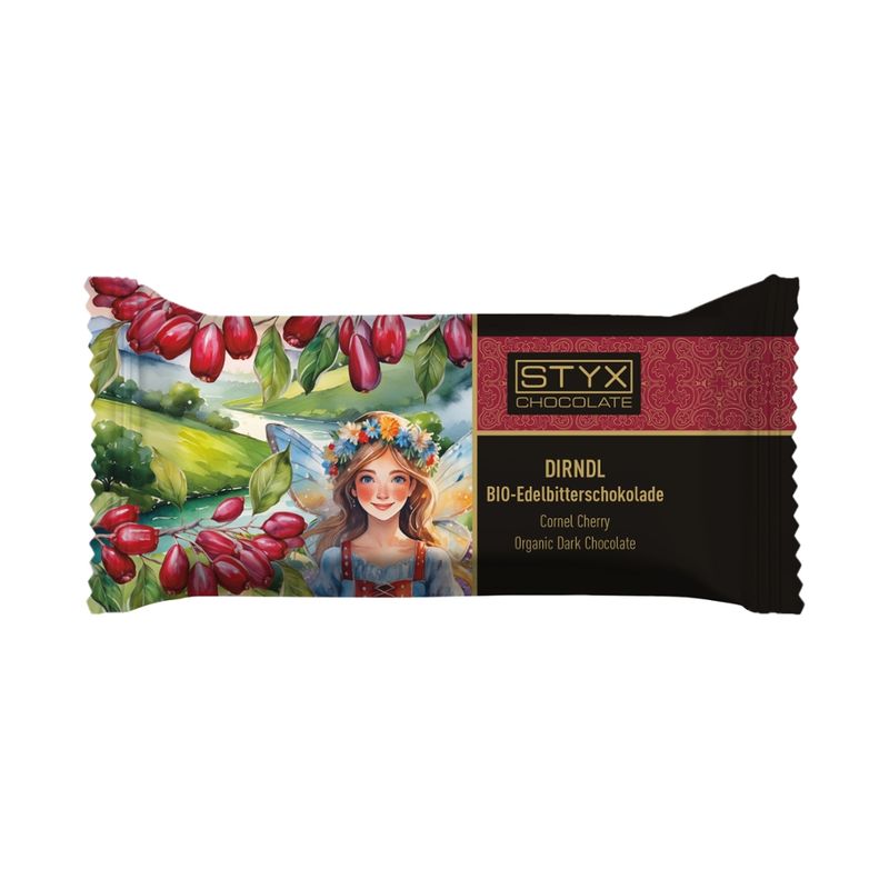 Styx Naturcosmetic BIO-Edelbitterschokolade gefüllt mit 70% Dirndl-Ganache, alkoholhältig 70g - Produktbild