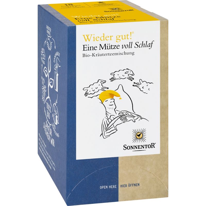 Sonnentor Eine Mütze voll Schlaf® Tee Wieder gut!®, Doppelkammerbeutel - Produktbild