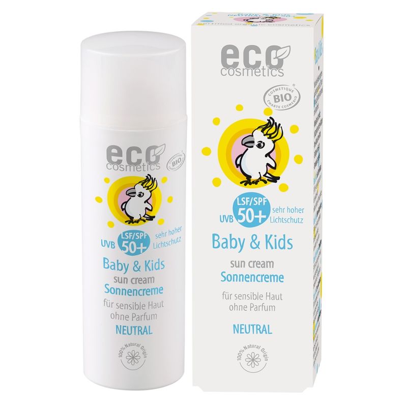 eco cosmetics Baby & Kids Sonnencreme LSF 50+ neutral mit Granatapfel und Sanddorn - Produktbild