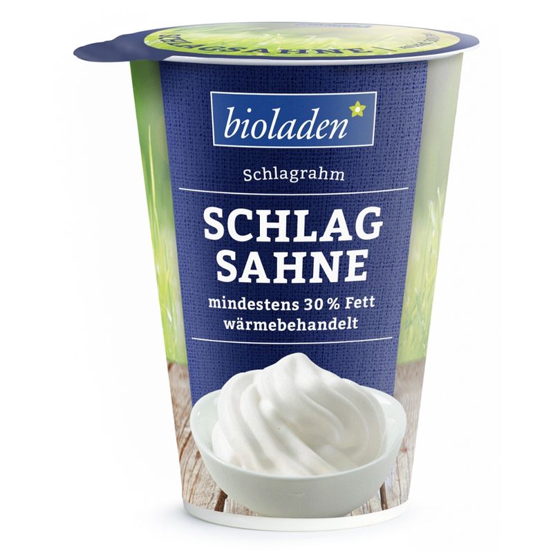 bioladen Schlagsahne im Becher, mind. 30 % Fett, wärmebehandelt - Produktbild