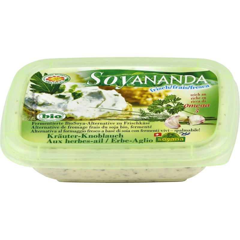 Soyana Soyananda Kräuter- Knoblauch - vegane Alternative zu Frischkäse aus fermentiertem BioSoya - Produktbild