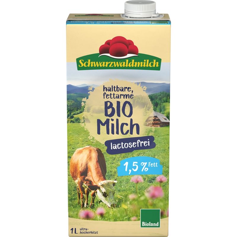 Schwarzwaldmilch BIO SWM BIO lact.frei H-Milch 1,5% 12x1L PG - Produktbild