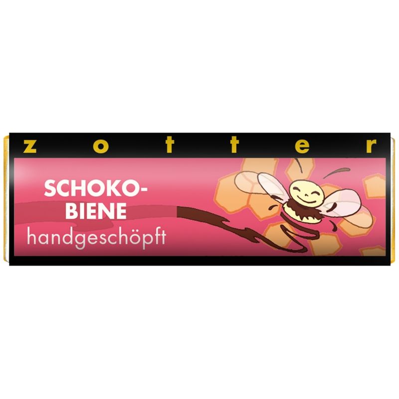 Zotter Schokolade Schoko-Mini Schokobiene mit Honigblättchen - Produktbild