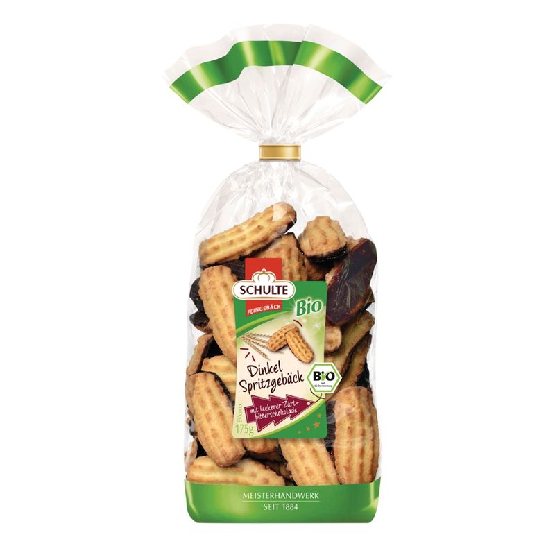 Schulte BioGut  Dinkel Spritzgebäck Zartbitter - Produktbild
