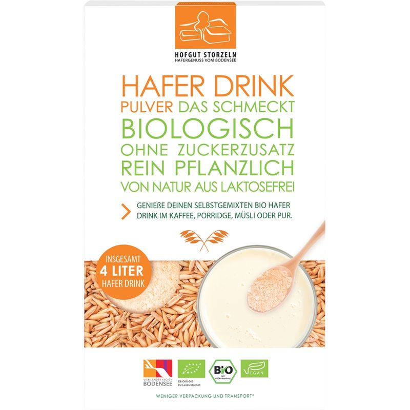 Hofgut Storzeln Bio Haferdrink Pulver, 400g -  Pulver zur Eigenherstellung von Haferdrink - Produktbild