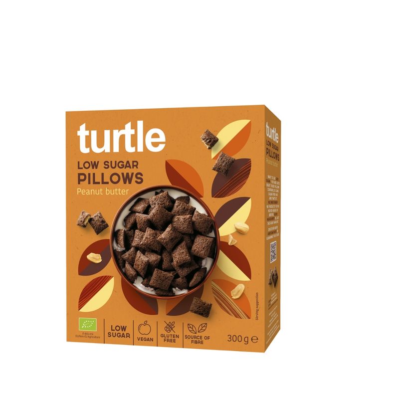 Turtle - Better Breakfast Zuckerarme Knusperkissen mit Erdnussfüllung bio glutenfrei 300g - Produktbild