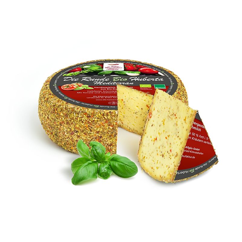 Die Käsemanufaktur Allgäu  Die Runde Bio Huberta Mediterran 50% Fett i. Tr. - Produktbild